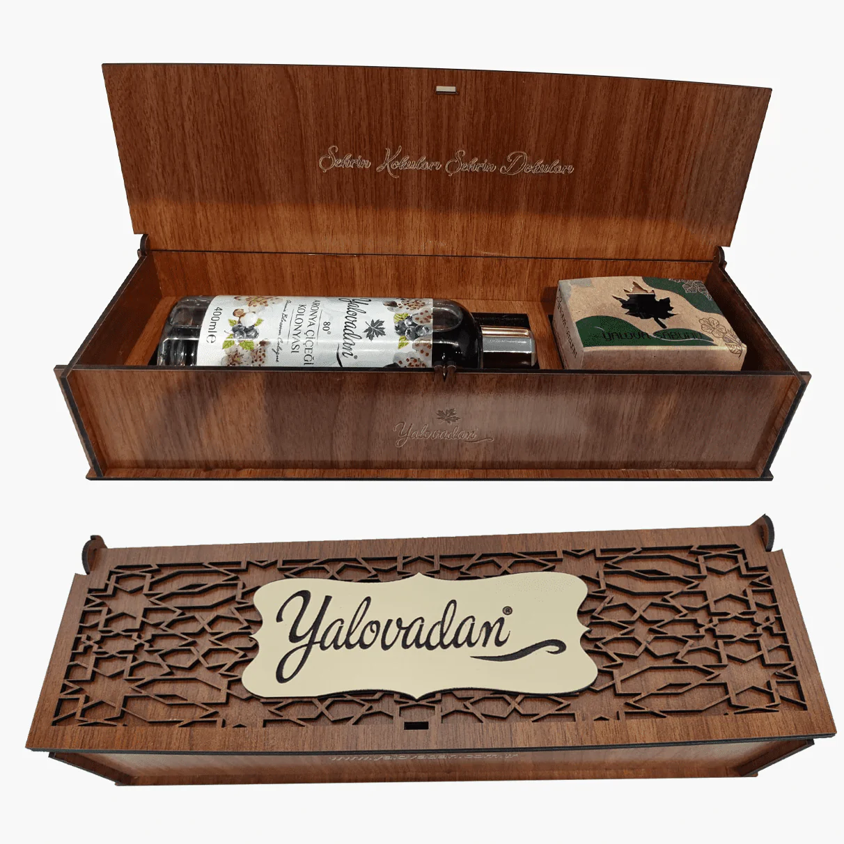 Yalova Hediyesi Özel Ahşap Kutusunda… Yalovadan Kolonya ve Yalova Sabunu