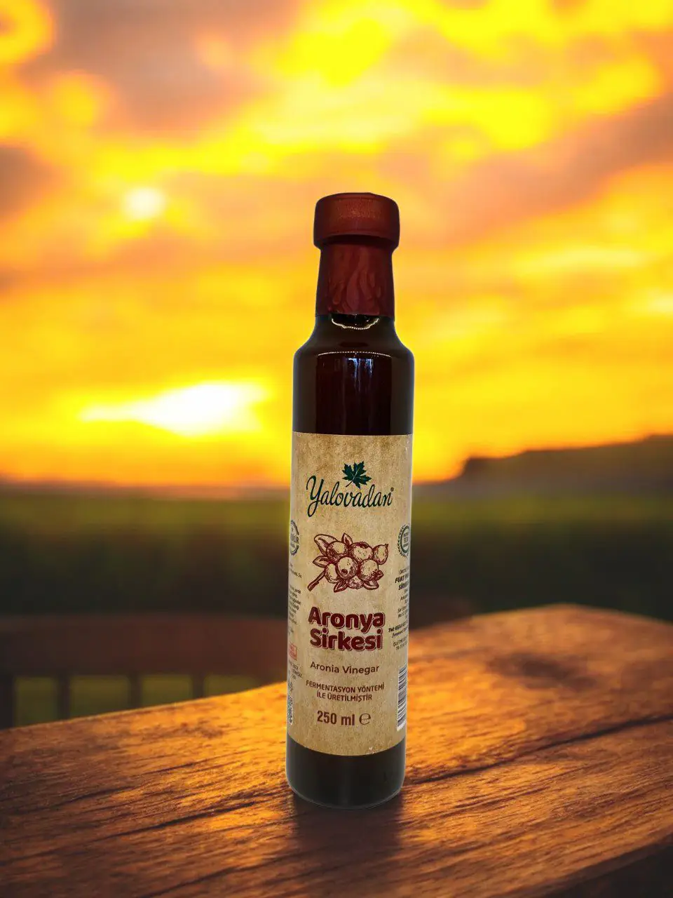 Aronya Sirkesi – Fermente 250 ml Cam Şişe